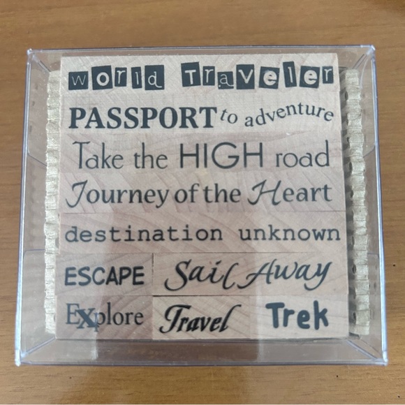 Pixie Explore Travel 10 Rubber Stamps - Picture 1 of 5